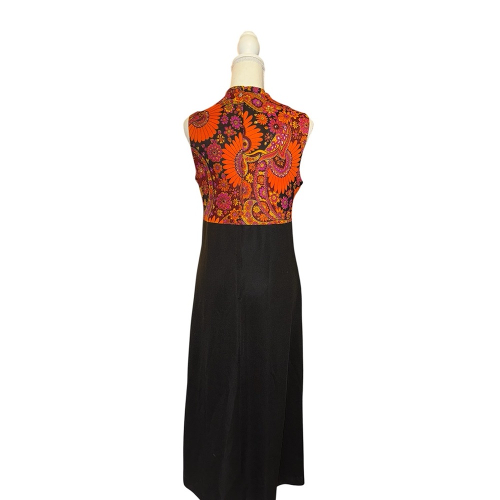 1960’s Trippy hippie flower power appliqué paisley Dress! Flawless time capsule - Picture 4 of 12